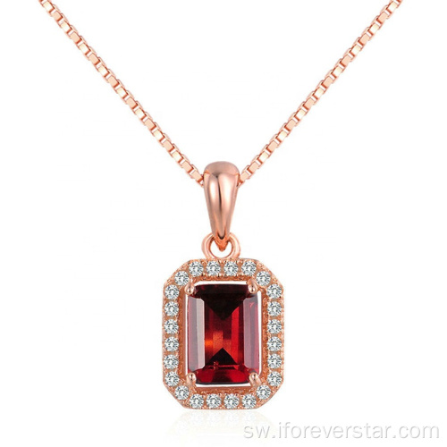 925 Sterling Silver Rose Gold Ruby Mkufu Pendant.